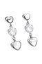 Tarnish Resistant Stainless Steel Stone Heart Dangle Earrings Silver Color Elegant Women's Earrings
