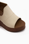 Rozelin Genuine Leather Beige Elastic Wedge Heeled Women's Sandals - 4