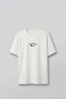 Men's Oversize Minimal Floral Embroidered T-Shirt White