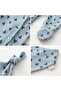 Triangle Patterned Ribbed Cotton Fabric Baby Romper Set with Booties - Blue - 0-3 Months - 3