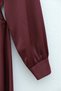 Round neck satin dress with crossed waist tie - burgundy - 5