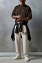 Men's Baggy Fit Vintage Washed 08 Printed Sweatpants Gray - 3