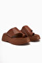 Carol Genuine Leather Tan Flip-Flops Women's Slippers - 4