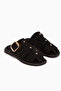 Joella Black Suede Buckle Women's Slippers - 3
