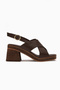 Hena Brown Cross-Strapped Heeled Women's Sandals - 2