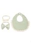 -Camila Ribbons Headband & Baby Bib Set - Sage Green - 2