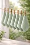 Set of 7 Green Multi-Purpose Bamboo Mini Towels - Baby, Kitchen and Cleaning Towels 20 X 20 cm