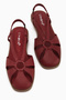 Cally Genuine Leather Burgundy Elastic Women's Sandals - 6