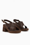 Hena Brown Cross-Strapped Heeled Women's Sandals - 3