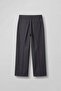 Men's Baggy Fit Asymmetrical Pleated Tencel Trousers Smoked - 2