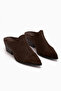 Lamai Genuine Leather Brown Closed-Front Heeled Women's Slippers - 3