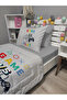 Quilted Play Game 4-Piece Set (100% Cotton 100X200 with Elastic Sheets) Single Bedspread Set - 3