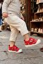 Red Canvas Children's Shoes - Velcro-Fastened, Soft-Soled Casual Baby Sneakers