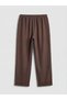 Brown Elastic Waist Carrot Fit Women's Jeans - 2
