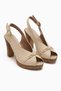 Bernis Genuine Leather Buckle Platform Heeled Women's Shoes - 4