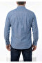 Blue Oxford Cotton Woven Collar and Cuff Pattern Detailed Oversized Shirt - 5
