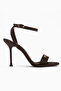 Jamila Brown Ankle Strap Thin Heeled Women's Shoes - 2