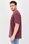 Men Crew Neck Graphic Print Short Sleeve T-Shirt, Burgundy - 2