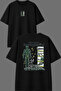 Something Wonderful Design Front and Back Printed Black Oversize T-Shirt