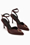 Laura Brown Buckle Ankle Strap Women's Heeled Shoes - 4