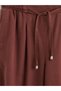 Brown Wideleg Women's Jean Trousers with Elastic Waist - 3