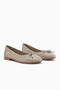 Holly Genuine Leather Beige Bow Women's Ballerinas - 4