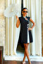 Women's Window Neckline Detailed Half Turtleneck Special Design Mini Dress - 4