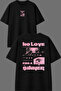 No Love Design Front and Back Printed Black Oversize T-Shirt