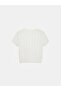 10788 Crew Neck Textured Knitwear Blouse-Ecru - 6