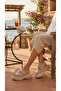 Skin High Sole Double Velcro Two-Stripe Summer Women's Wedge Heeled Sandals - 6
