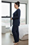 Women's Plus Size Long Sleeve High Waist Ribbed Crew Neck Pocket Set - 3