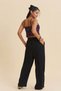 Double-Breasted Women's Viscose Trousers with Crossed Waist Belt - 4