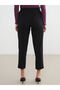Black Elastic Waist Carrot Cut Women's Trousers - 4