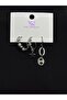 Ysx Jevelry Steel Silver Color 3-Piece Earrings - 3