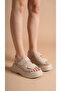 Skin High Sole Double Velcro Two-Stripe Summer Women's Wedge Heeled Sandals - 2