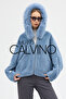 Fur Hooded Coat Alcantara Fabric - 2
