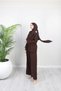 Women's Stylish Hijab Pantsuit with Belt, Long Sleeves, 2-Piece Set with Gold Detail - 6