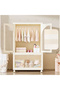 2 Tier Kids Wardrobe Storage Cabinet Multi-Functional Organizer with 10 Clothes Hangers - 6