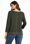 Smoked Washed Khaki Green Loose Cut Vintage Bluz / Long Sleeved T-Shirt - 2