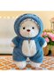 Blue Overalls Puffy Hug Teddy Bear Plush Toy with Clothes 30cm Puffy Plush Teddy Bear with Clothes Teddy Stitch - 2