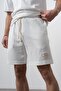 Men's 242 Embroidered Regular Fit T-Shirt Shorts Set Ecru - 5