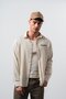 Men's Cadillac Embroidered Long Sleeve Linen Oversize Shirt Beige - 2