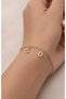 D and Heart Zircon Stone Steel Bracelet for Lover, Self-Gift Boxed 17cm Adjustable Chain