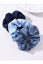 Pack of 3 - Blue Hair Scrunchie - 2