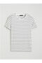 Lcwaikiki basic ecru striped crew neck women's t-shirt - 5