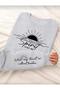 Sun Themed Sleeve and Chest Printed Crew Neck Unisex Sweatshirt