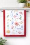 Gusto Colorful Kitchen Themed Patterned Decorative Kitchen Towel/Drying Cloth with Red Edges 35X55