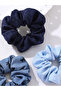 Pack of 3 - Blue Hair Scrunchie - 4
