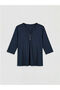 New Season Navy Blue Collared Blouse
