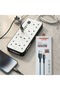 توصيلة كهربائية حديثة بطول 5 أمتار (6 منافذ تيار متردد + منفذ USB) وكيبل قماش هديه Micro USB. - 4